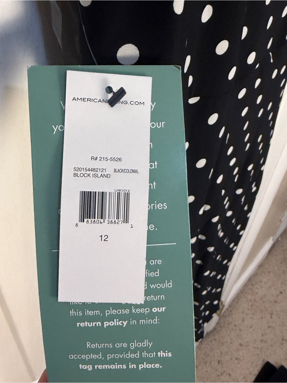 American Living Black Polka Dot Wrap-Style Dress - Classic Women's Dress 12 NWT - Picture 5 of 7